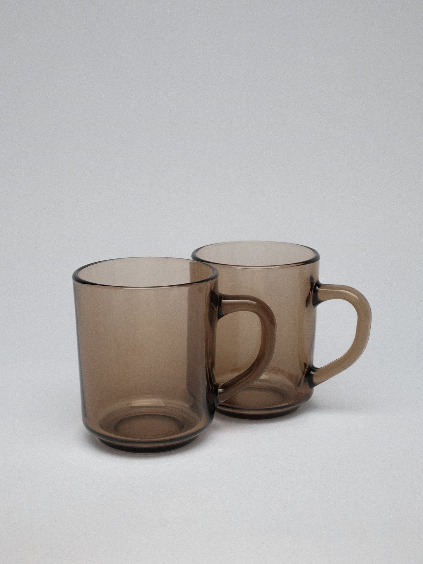 Arcoroc France Smokey Glass Mugs Set of 4