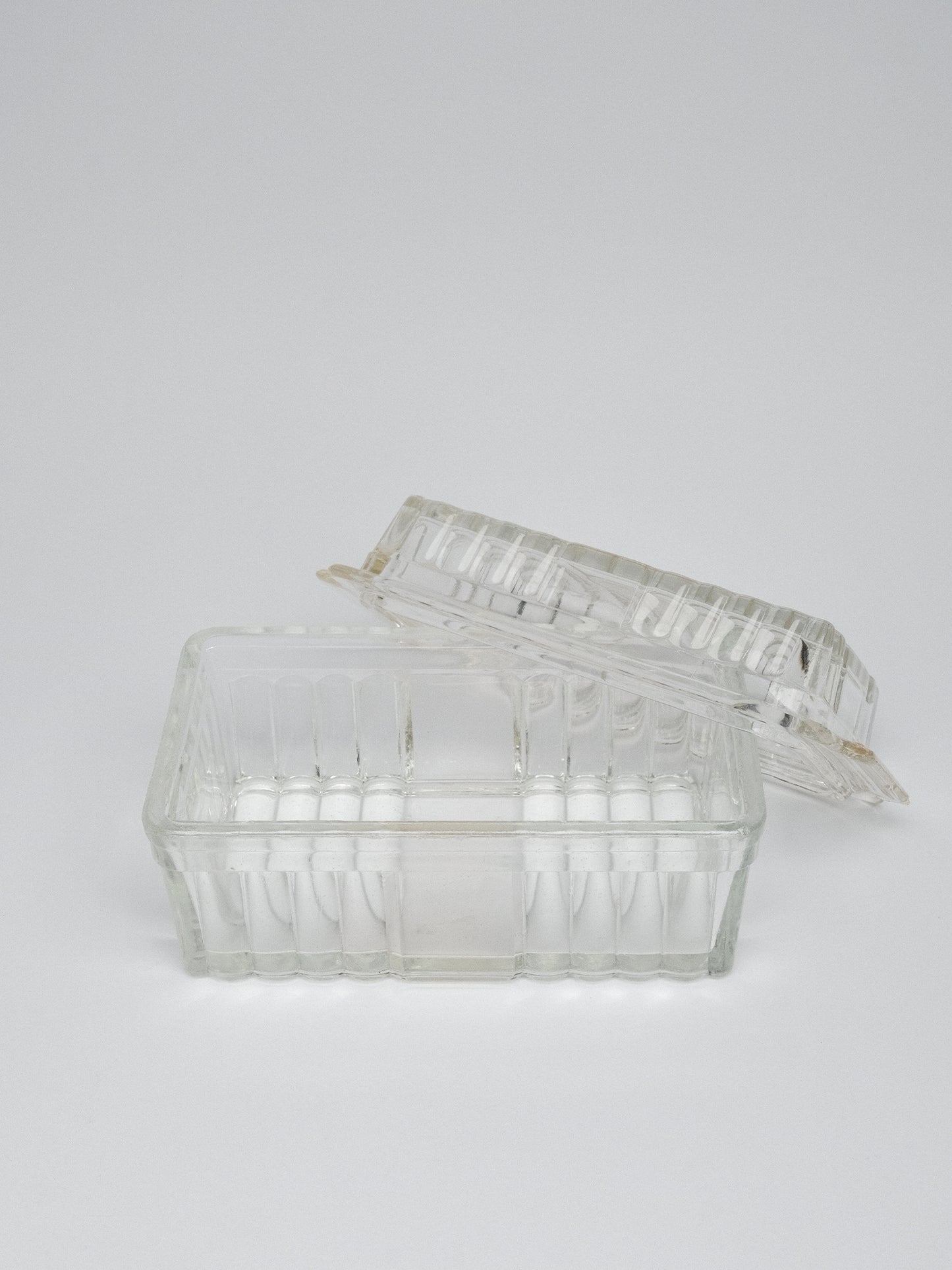 Vintage Glass Butter Dish Depression-Era Style (c. 1930s–40s)