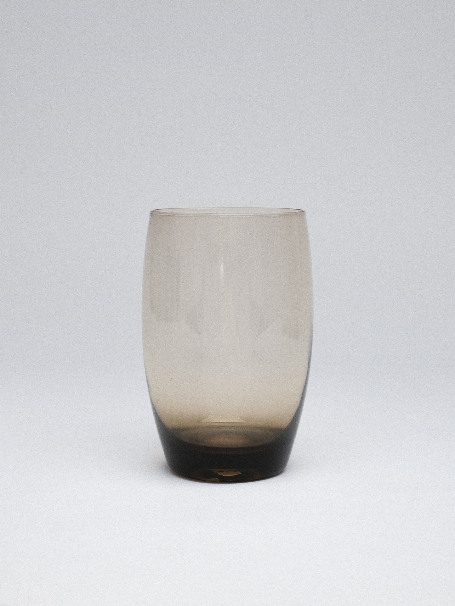 Smoky Glass Barrel Tumblers Soft Curve MCM Style (c. 1970s–80s) Set of 6