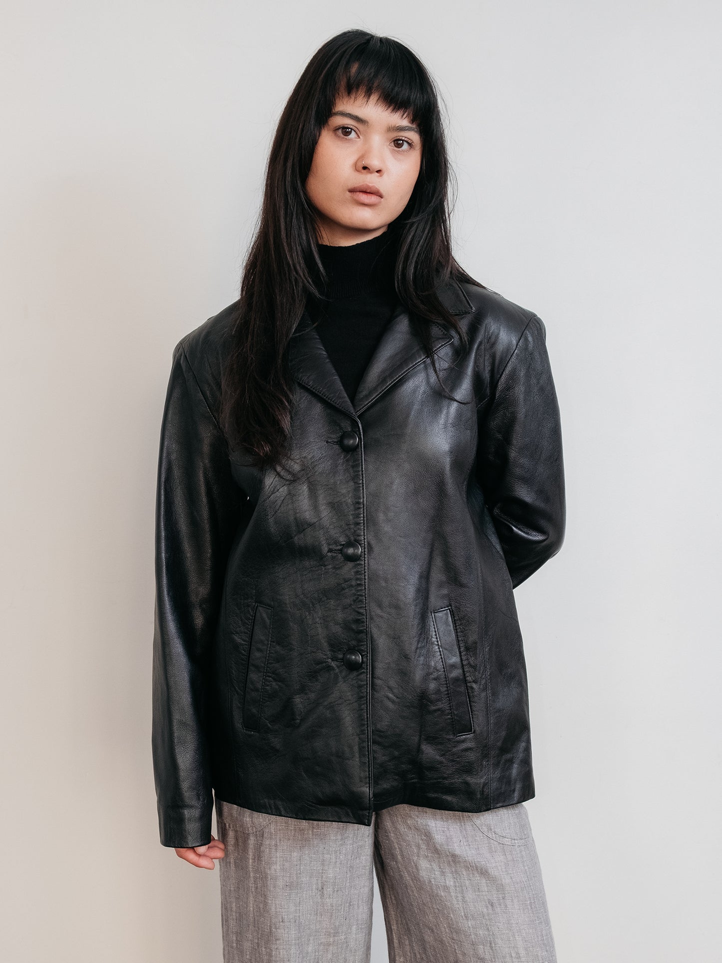 100% Leather Jacket Black S-L (Australian Made)