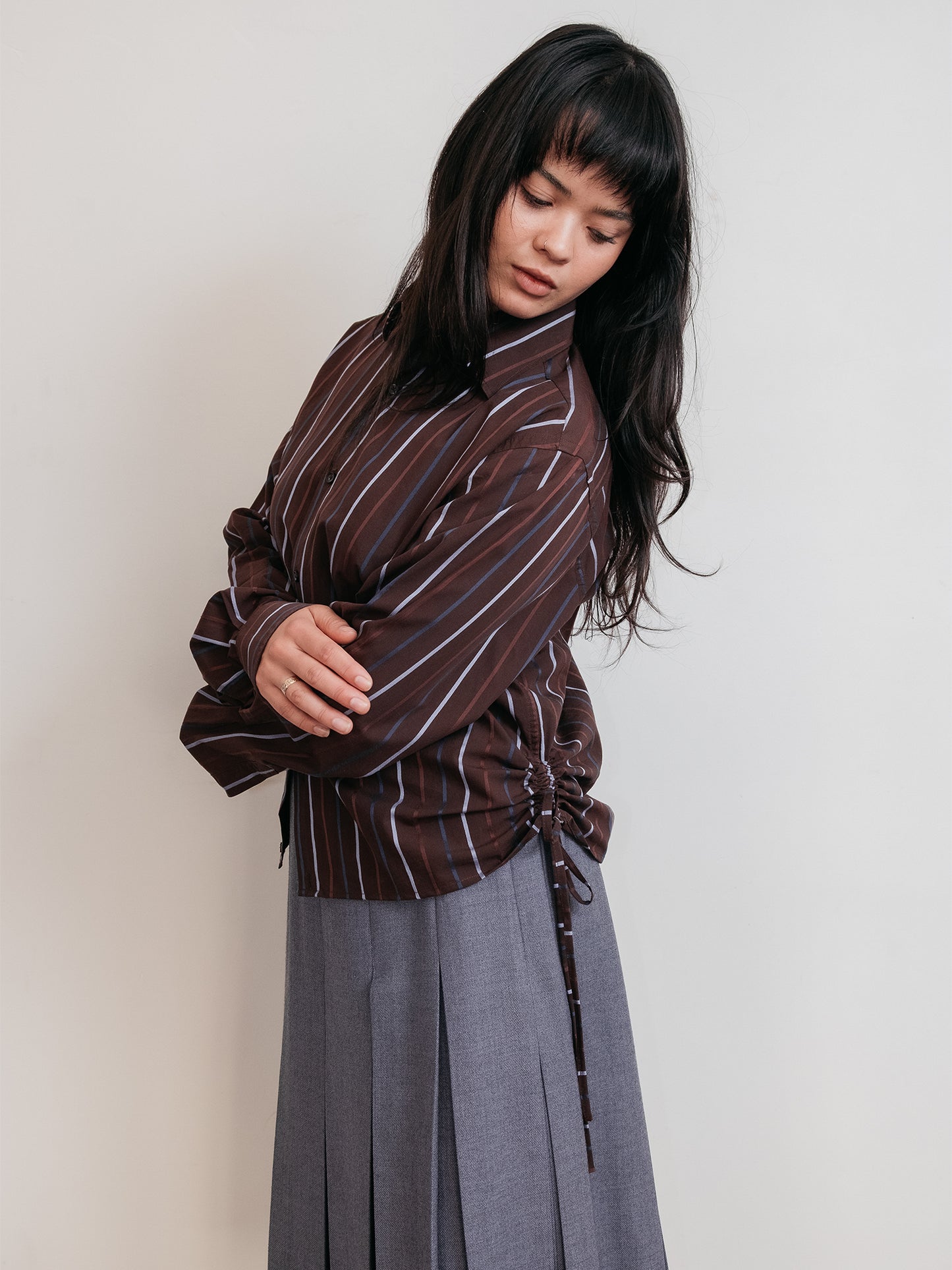 Wool Pleat Skirt Grey 30" (Australian Made)