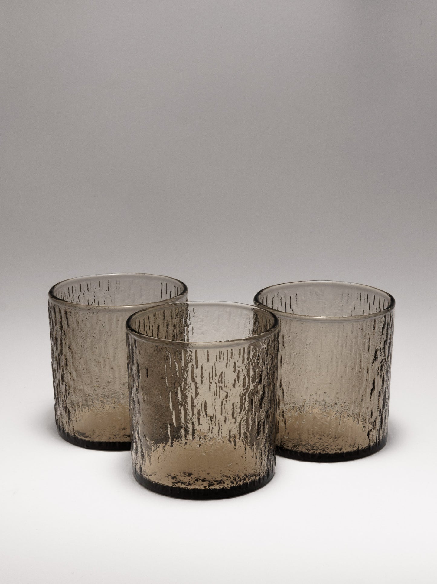 MCM Rippled Glass Set x4 Grey-Brown