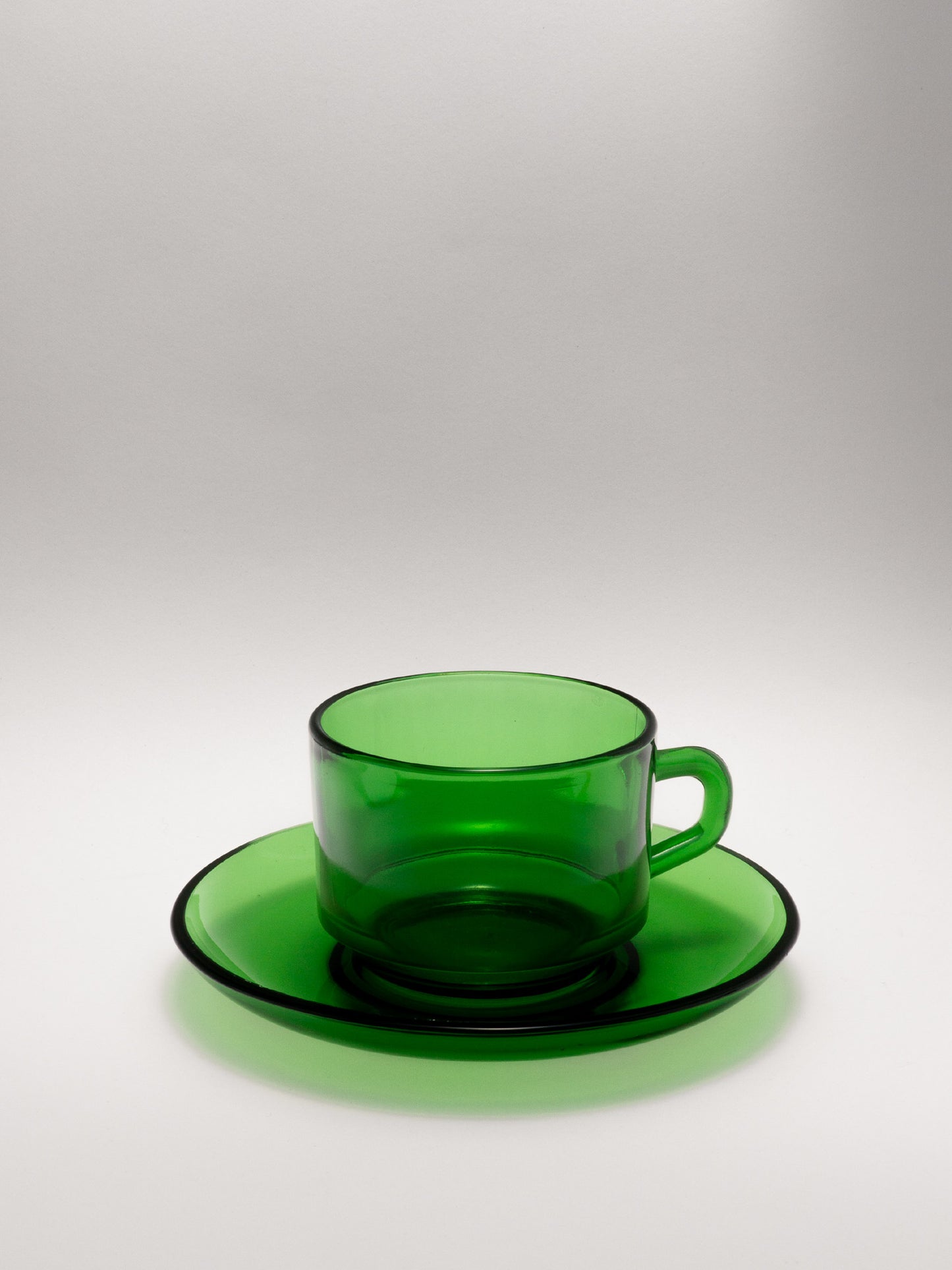 Glass Espresso Cups x2 Bottle Green