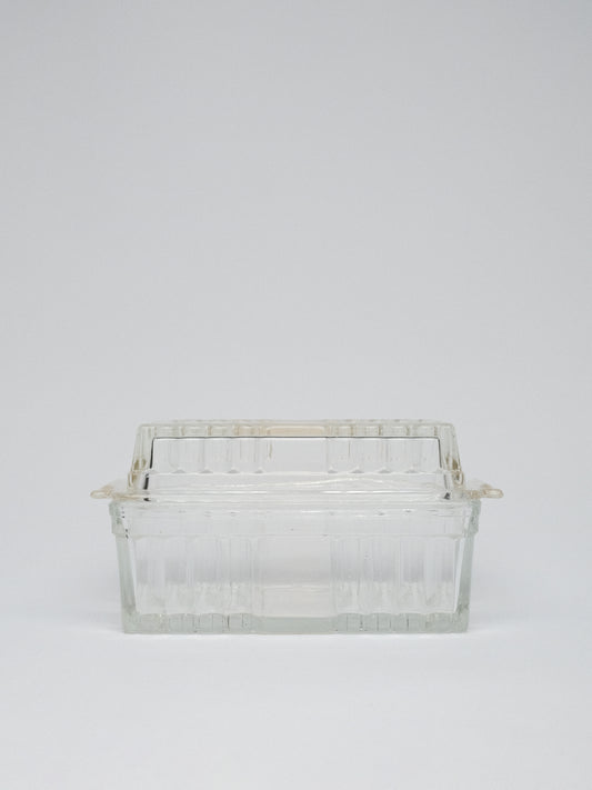 Vintage Glass Butter Dish Depression-Era Style (c. 1930s–40s)