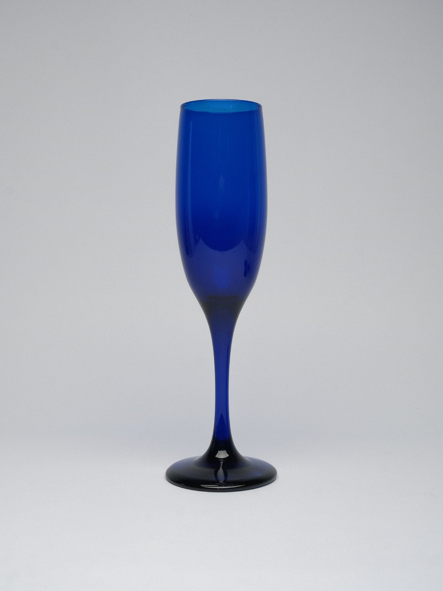 Cobalt Blue Thick Glass Flutes Set of 4