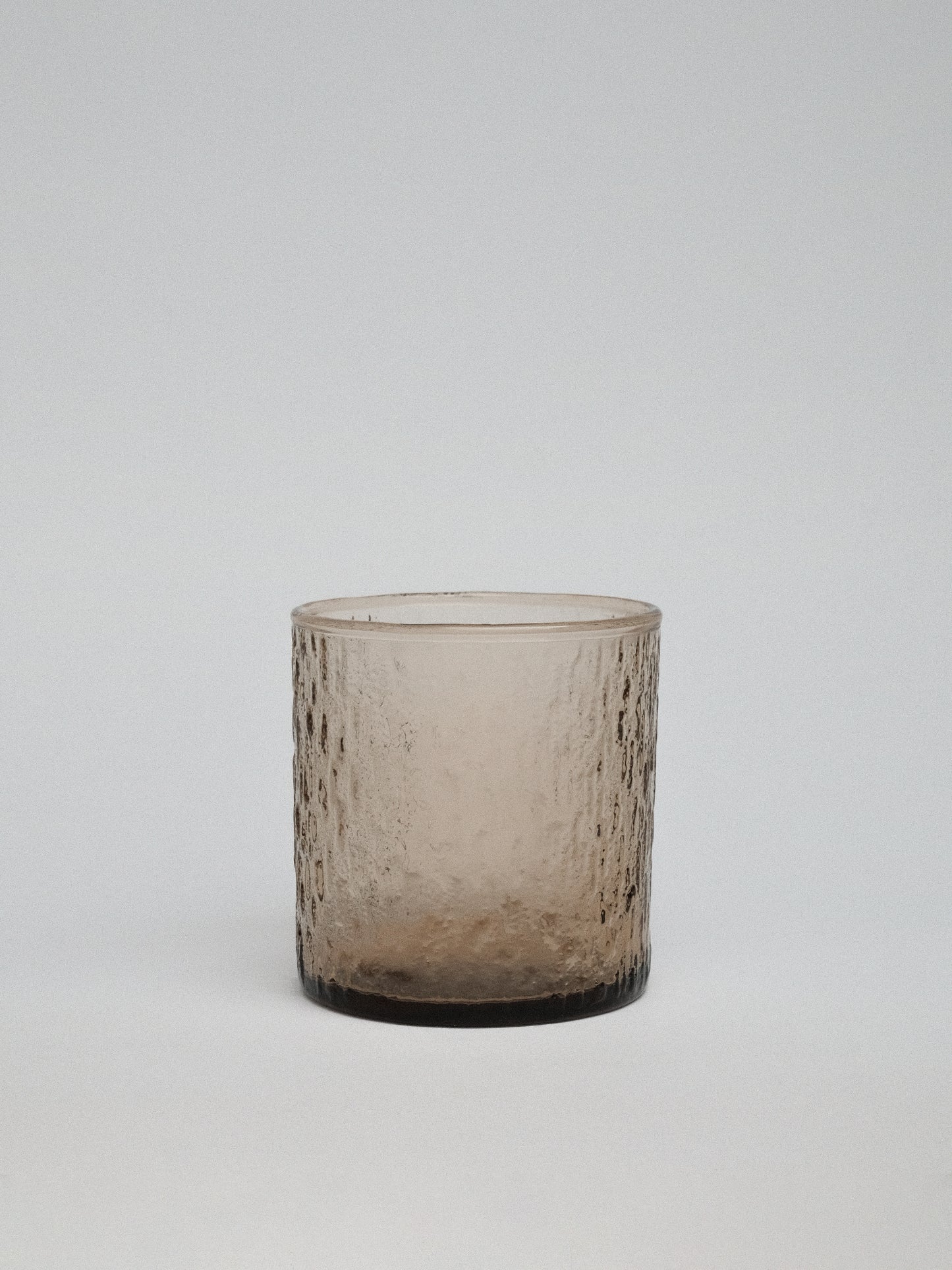 Crown Corning “Kaaru” Bark-Textured Tumblers Smokey Glass Set of 4