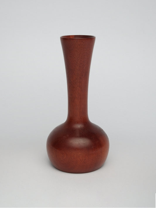 Vintage Wooden Vase MCM Style (c. 1960s–70s)