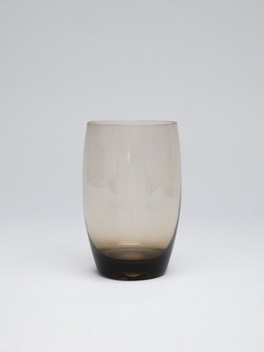 Smoky Glass Barrel Tumblers Soft Curve MCM Style (c. 1970s–80s) Set of 6