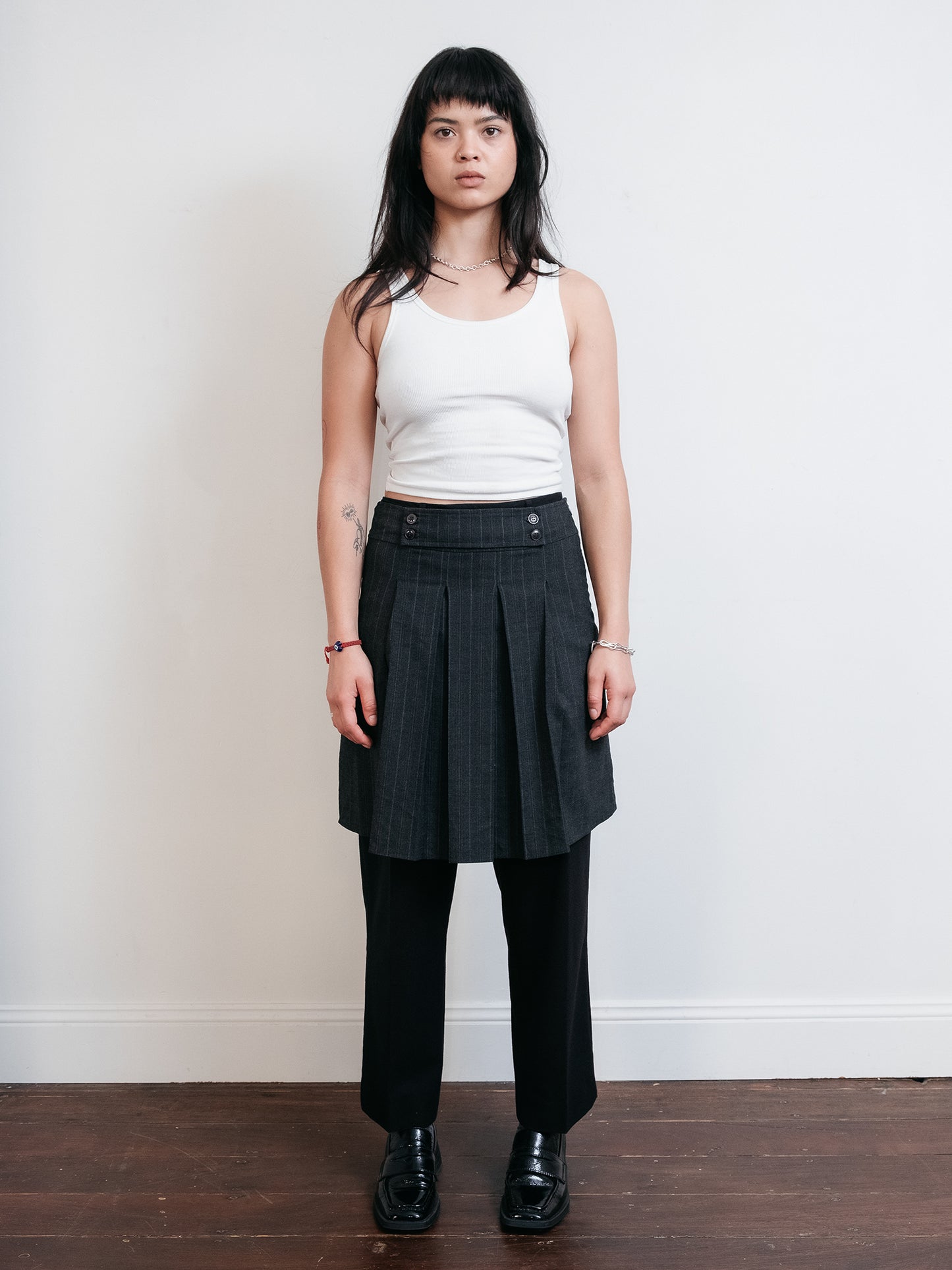 Pleat Skirt Charcoal 24" (Australian Made)