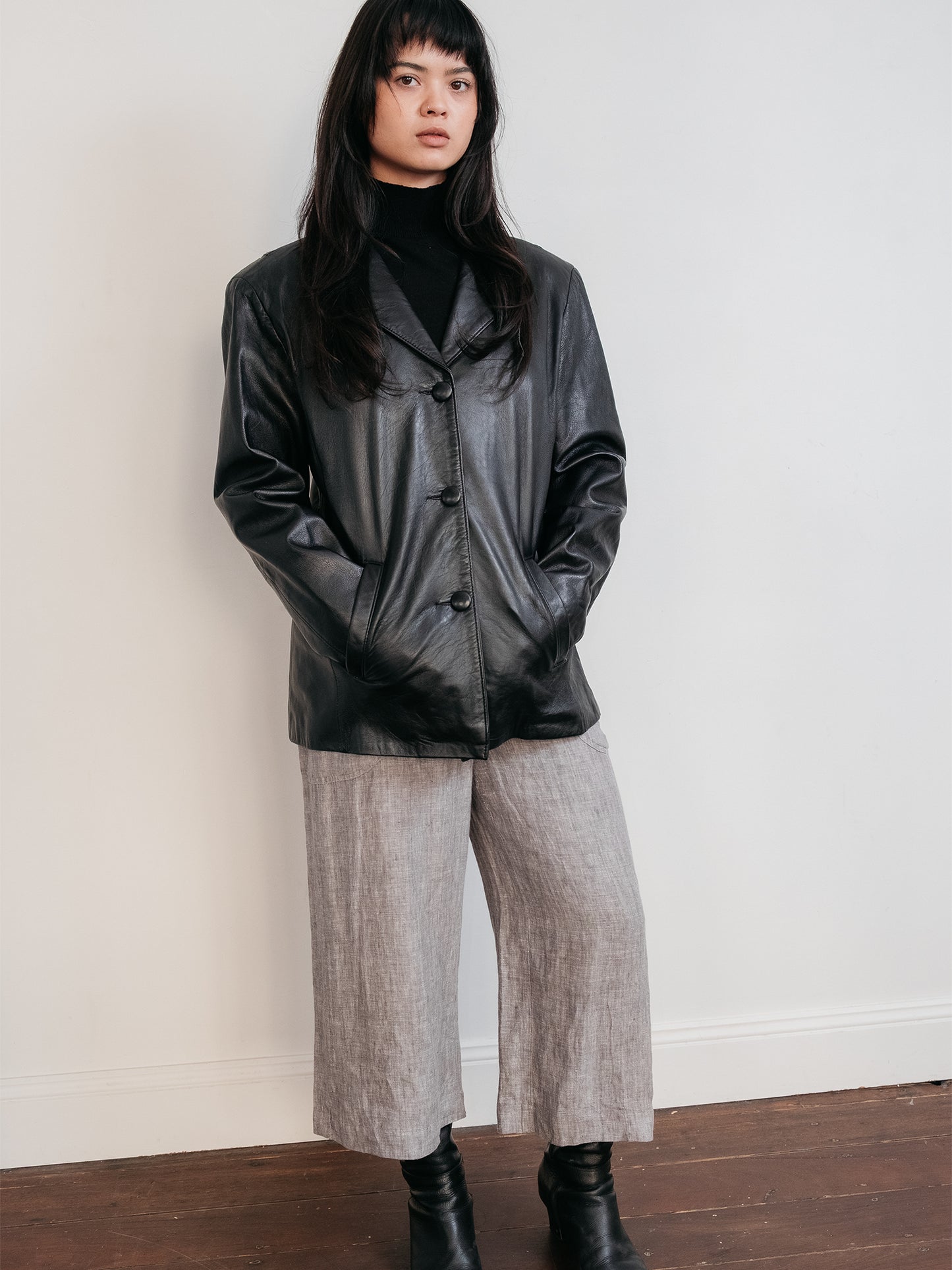 100% Leather Jacket Black S-L (Australian Made)