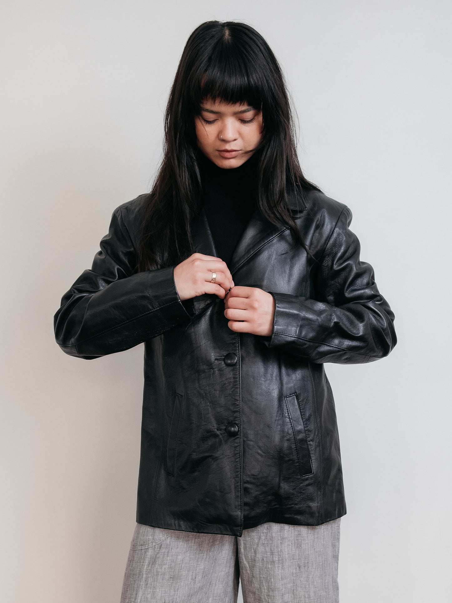100% Leather Jacket Black S-L (Australian Made)