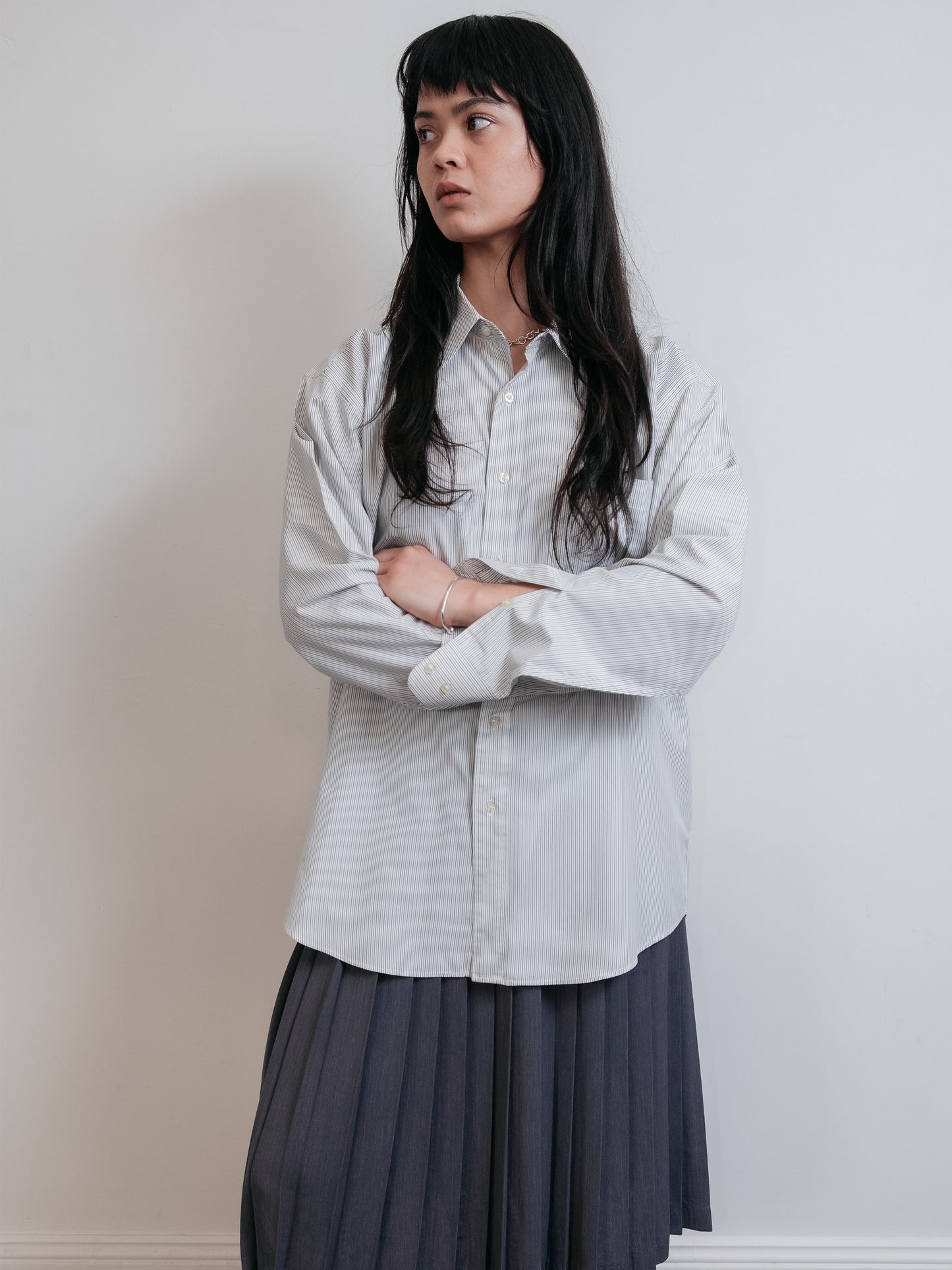 Boss Cotton Button Up Pinstripe M-L