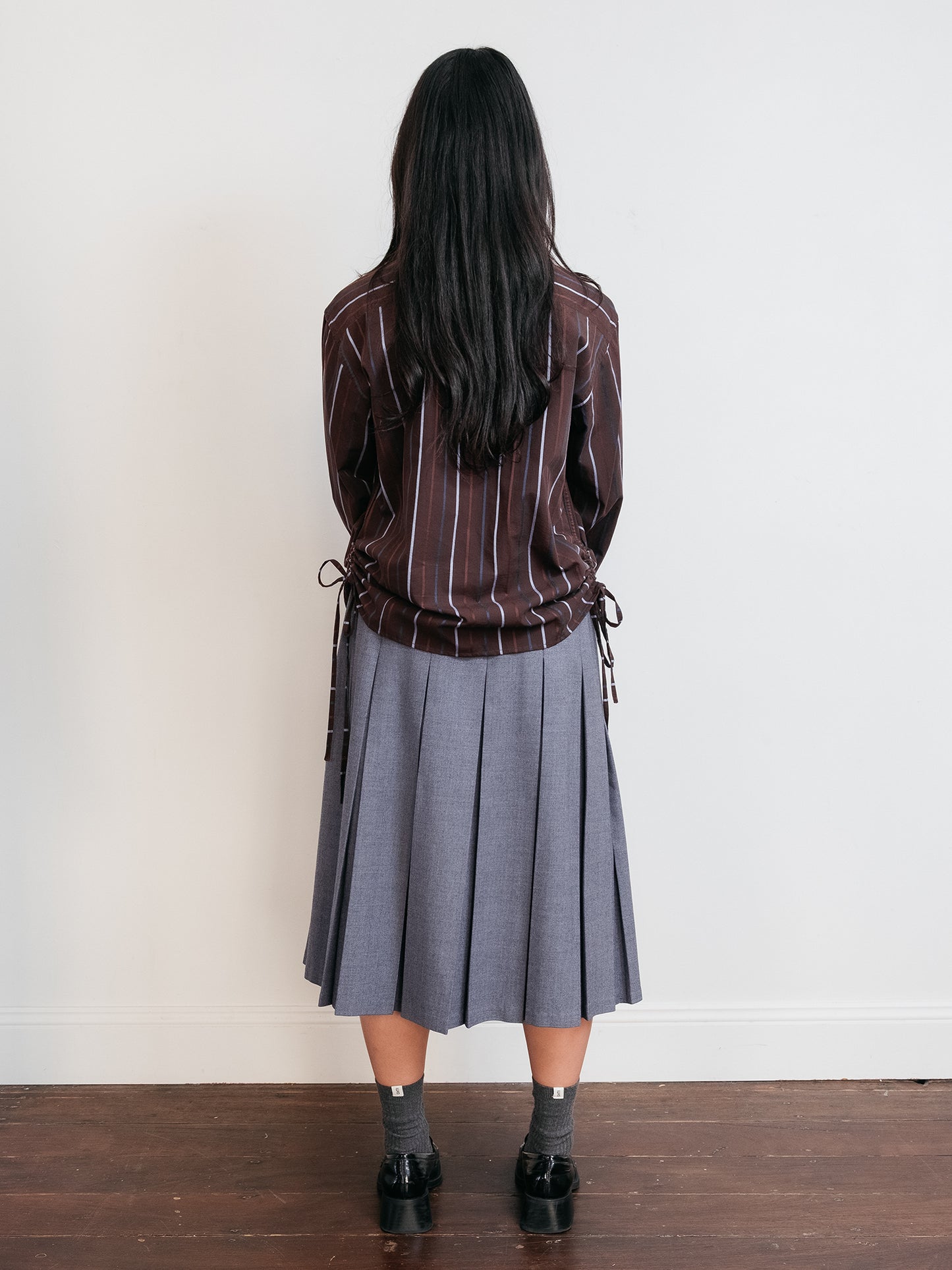 Wool Pleat Skirt Grey 30" (Australian Made)