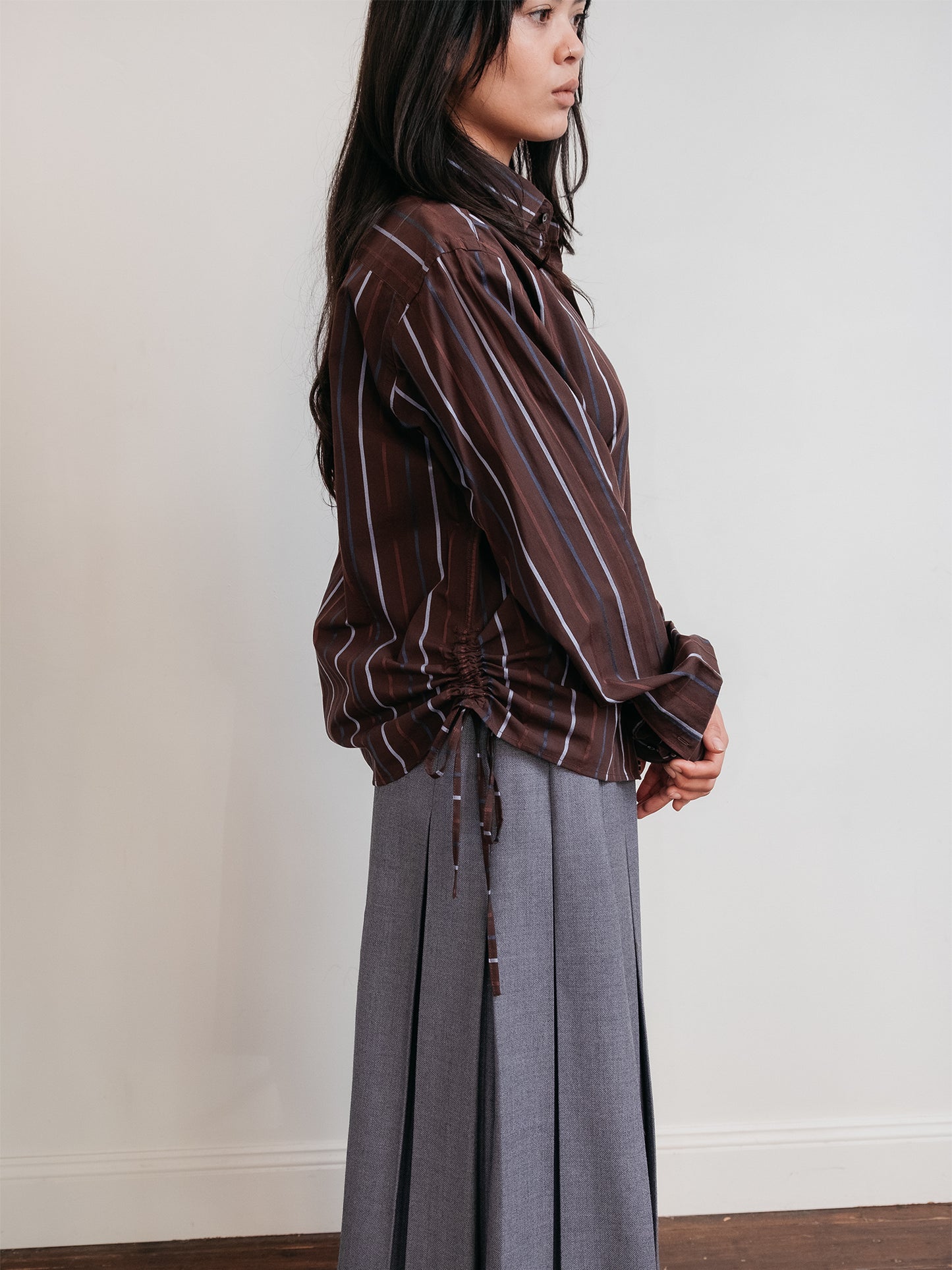 Wool Pleat Skirt Grey 30" (Australian Made)