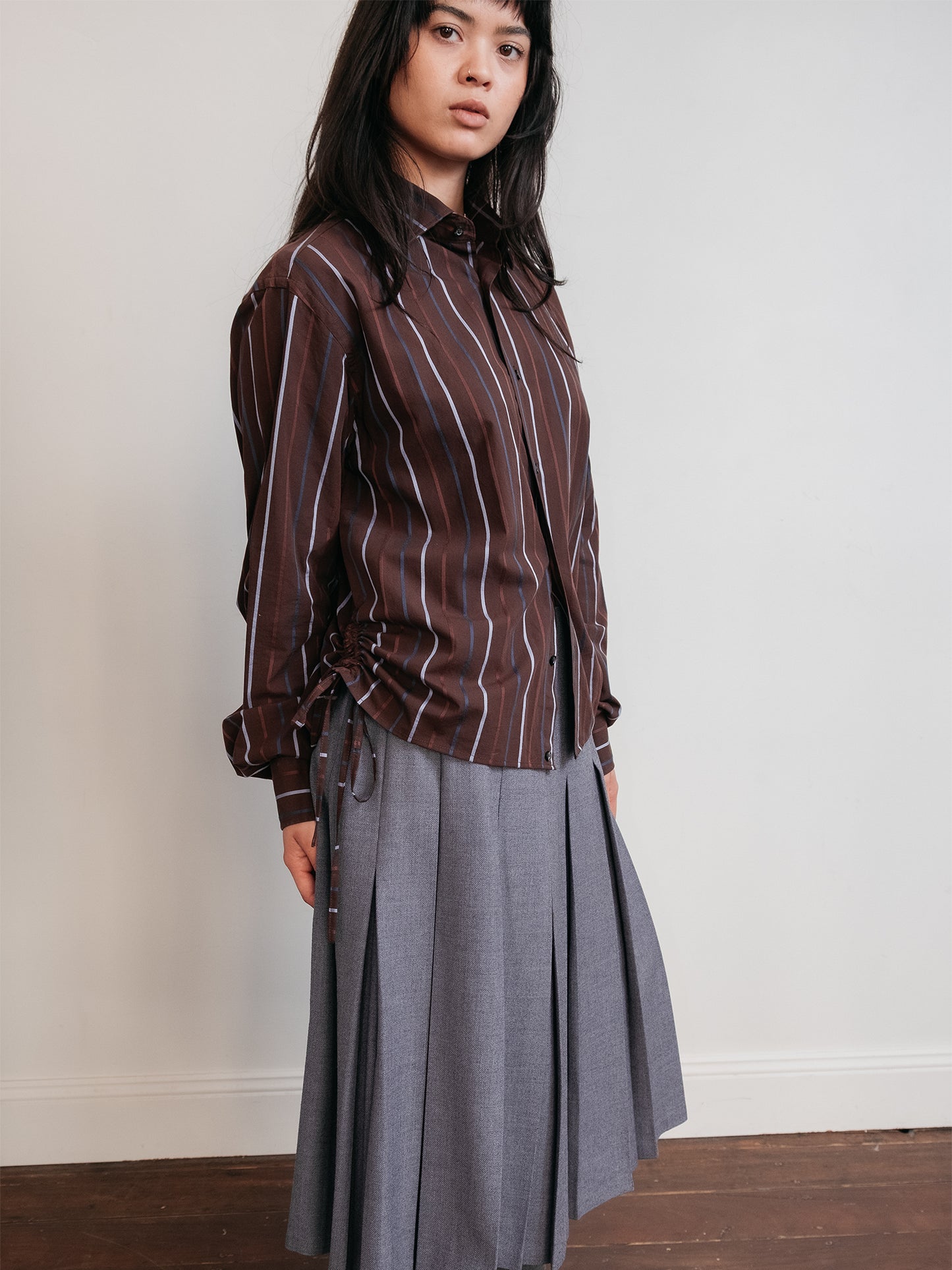 Wool Pleat Skirt Grey 30" (Australian Made)
