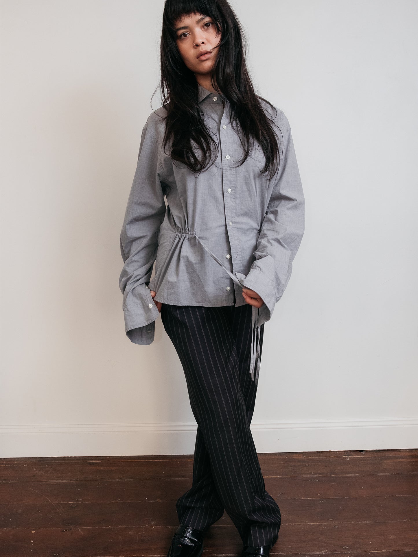 Un Upcycled Tie Shirt 1/1 Grey S-M
