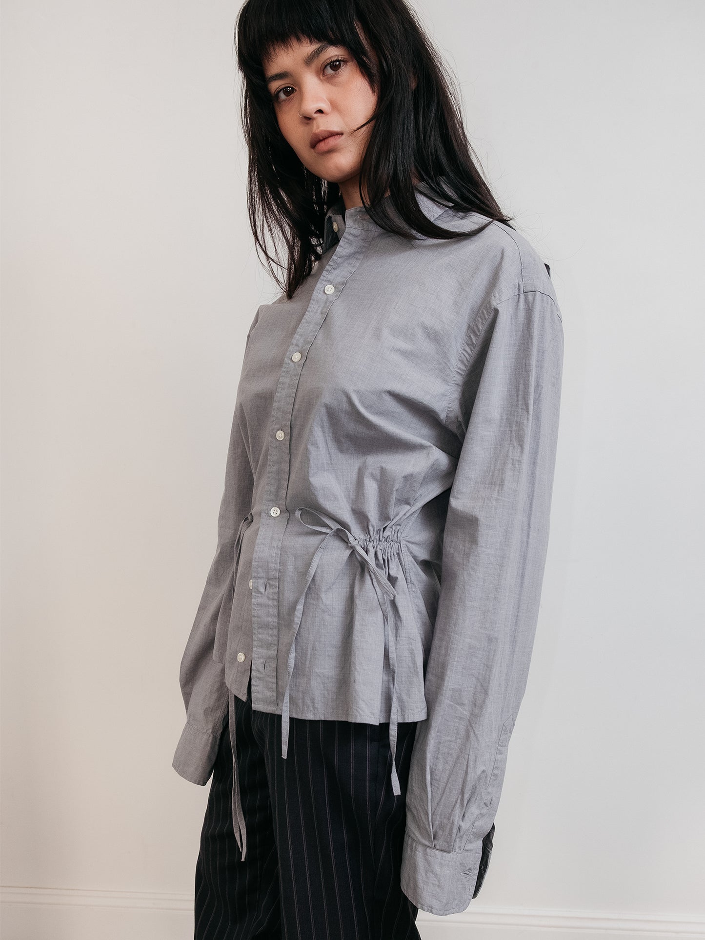 Un Upcycled Tie Shirt 1/1 Grey S-M