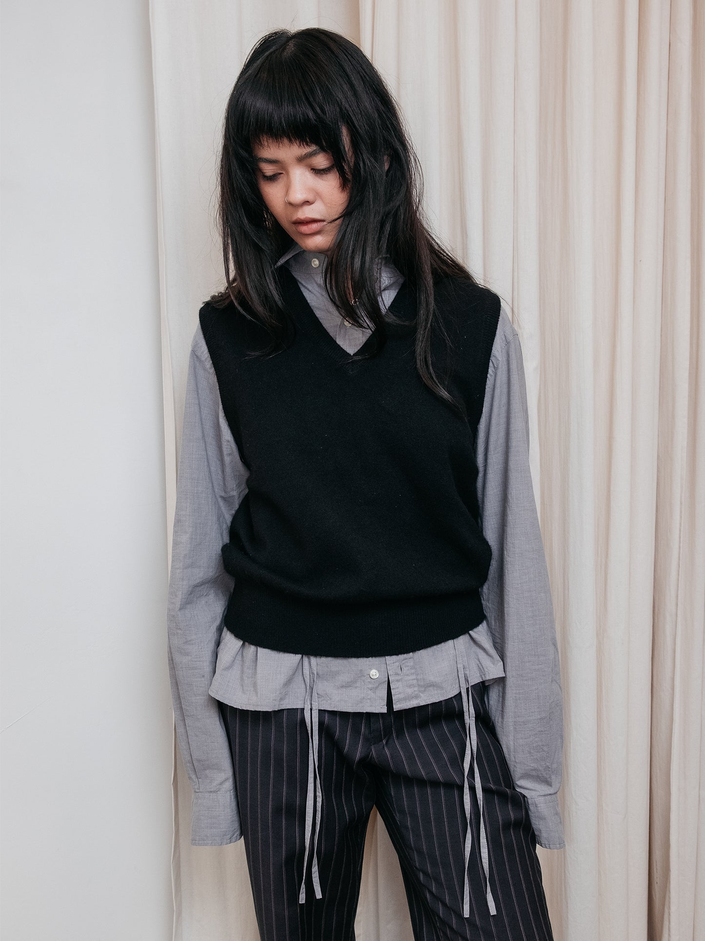 Lambswool Vest Black S-XL (Australian Made)